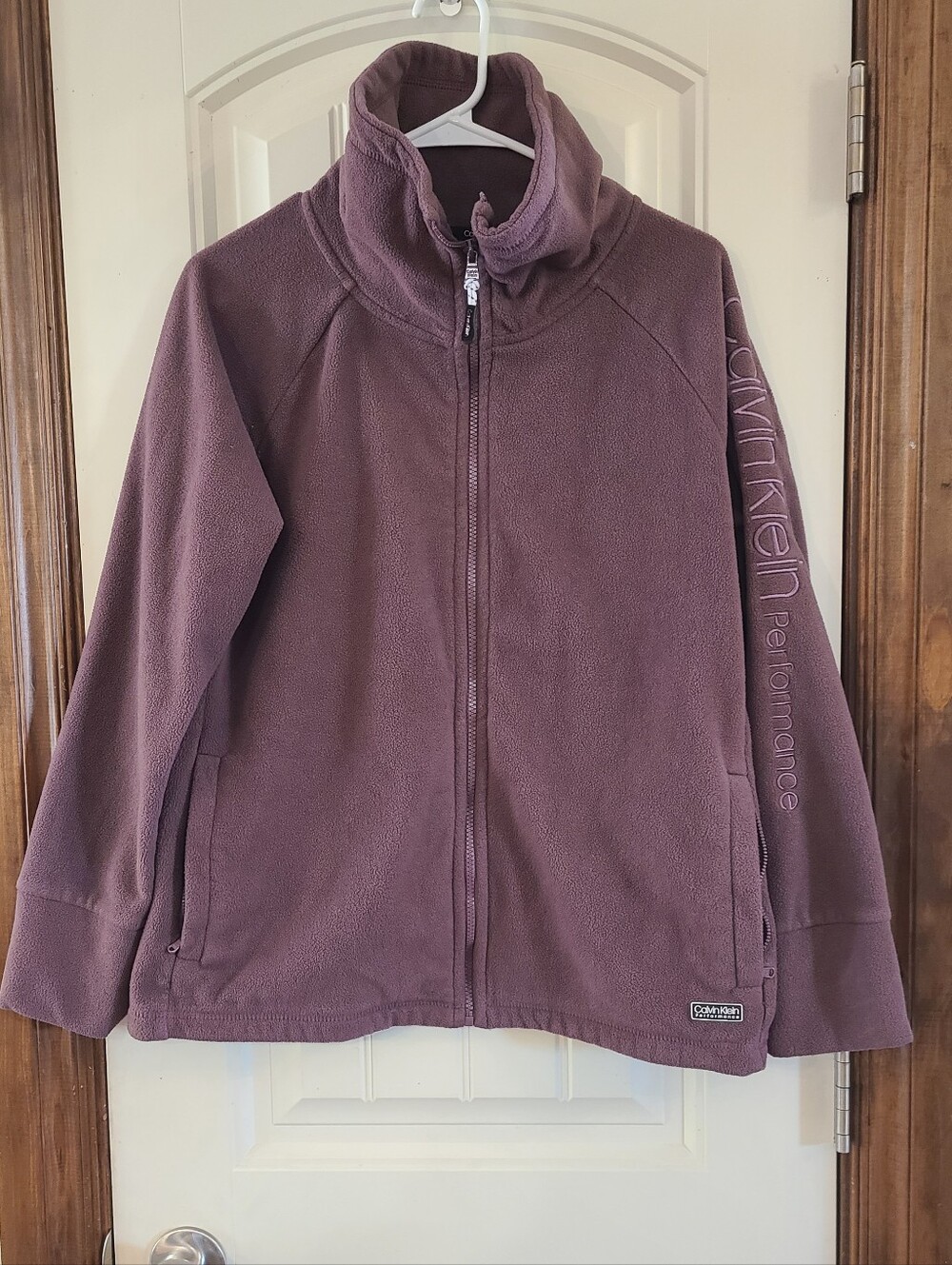 Calvin Klein Performance Mauve Zip-Up Fleece Jacket Size L